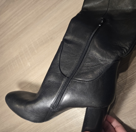 Gibson & Latimer Alexis Leather Block Heel Boots Below Knee Sz 9.5 - Picture 6 of 15